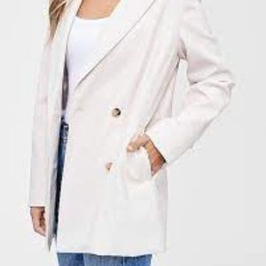 En Saison Vegan Leather Button Front Blazer.